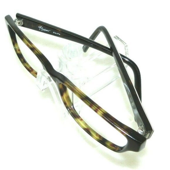 Thalia Eyeglass Frames 53-17-140 Filipa Tortoise Shell Neon Green Glitter Tiger - Picture 4 of 12